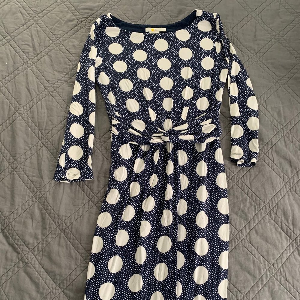 Navy Blue Polka Dot Boden Dress
